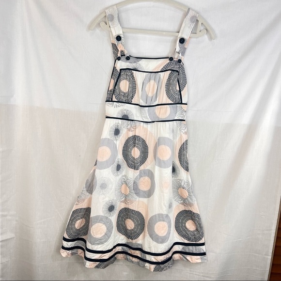 Anthropologie Gentle Fawn Geometric Print Midi Sz S Milkmaid Dress Sundress EUC - Picture 1 of 13